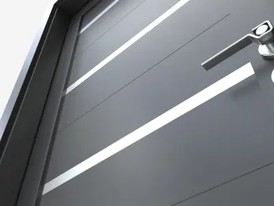 Modern Wooden Interior Door with Furniture 004 3D model