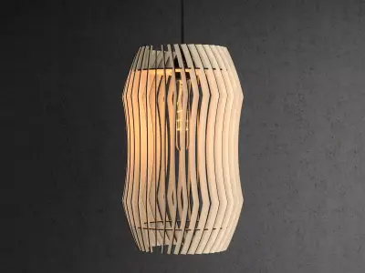 Wood Pendant Lamp 4 3D model