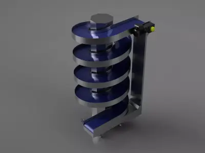 Industrial Spiral Conveyor Belt 3D model