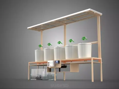 SMART PRECISION AGRICULTURE URBAN SOILLESS CULTIVATION FARMING 3D model