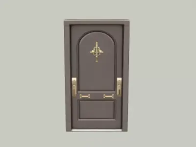 ornate decorative door 3d Game ready Model 3D model
