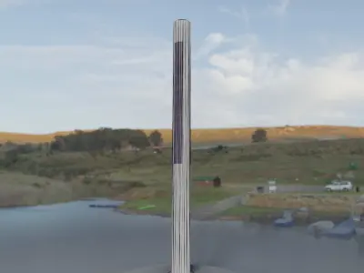 Dark Red Light-Column -23- Street-Light 9 Low-poly 3D model