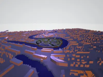  Park in the city 3D model
