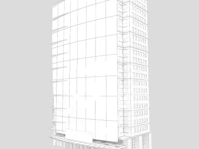 building low poly 3 office with windows Low-poly 3D model