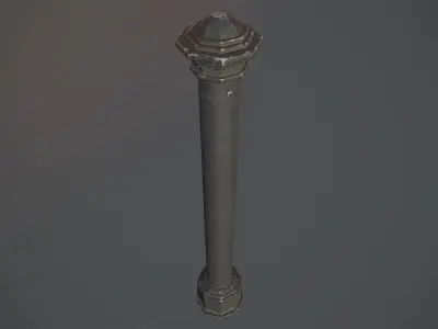 Barrier Bollard pack 3 Black v3 Low-poly 3D model