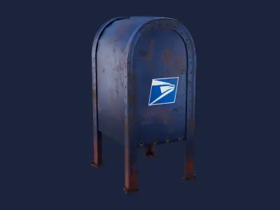 Mailbox 3D Model old rusty 3D model