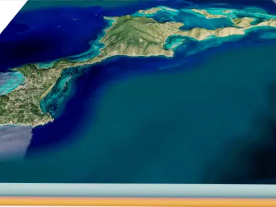 Virgin Gorda Island Full 3D model terrain 3D model