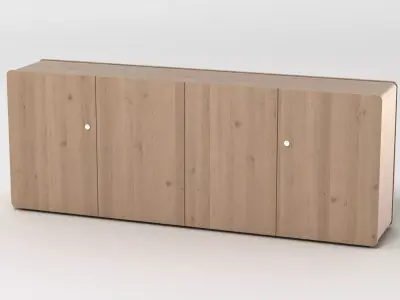 Sideboard wooden cabinet with two doors 3D model purchase