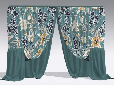 Curtain Low-poly 3D model