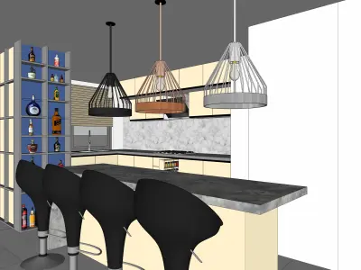 modern kitchen high poly 3d model 3D model