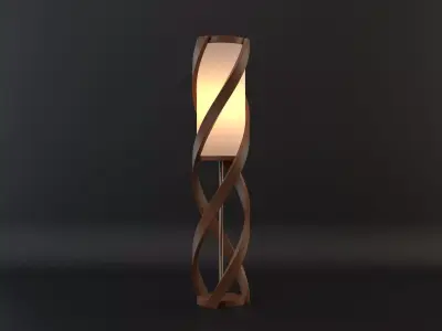 Spiral floor lamp Low-poly 3D model