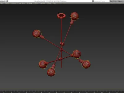 LAMBERT FILS CLIFF PENDANT GOLD Low-poly 3D model