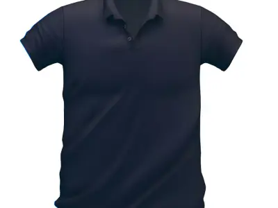 Cartoon High Poly Subdivision Dark Blue Polo Low-poly 3D model