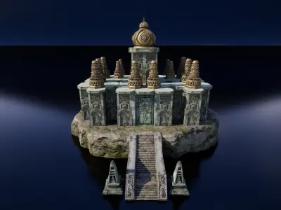Temple Of Gods Modular Package 3D model