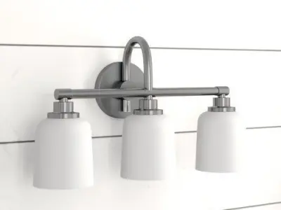 Randwick Satin Nickel Vanity light - 2 Colour 3D model
