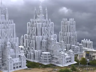 Mines of Moria Dwarf Architecture Kitbash 3D model