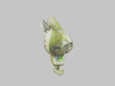 Cute Chunky Alien Low-poly 3D model