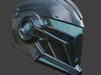 SciFi Helmet 3D model