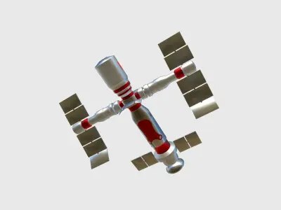 Satellite F10 China - SciFi Space Design Low-poly 3D model