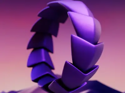 Desert Fang Ring - Futuristic Sci-Fi Modular Jewelry 3D Print 20 3D print model