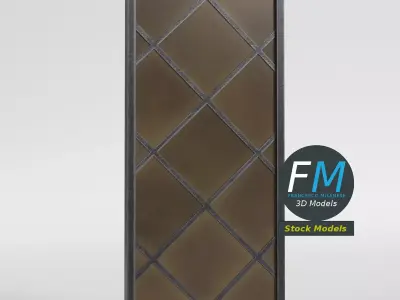 Medieval lattice window Low-poly 3D model