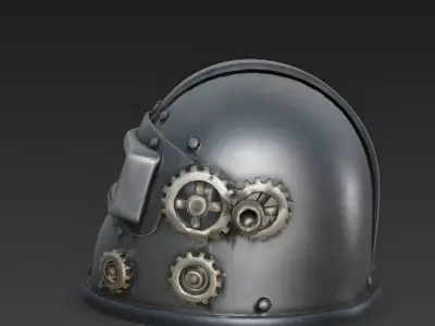 Stylized Steampunk Engineer Helmet 3D Model Low-poly 3D model