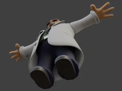 Cartoon Scientist Not Rigged 3D model