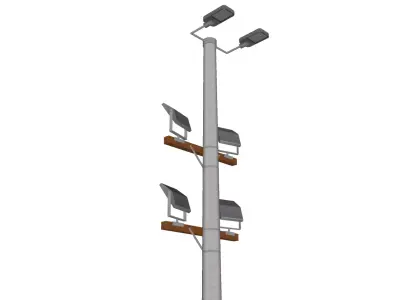 Concrete Lamp Post - Light Pole - Light Post - Street Light 07 3D model