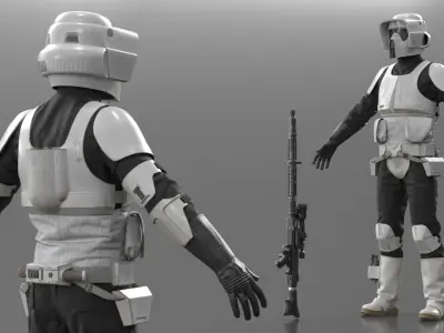  Star Wars Trooper Armor with Long Blaster Rifle Used 
