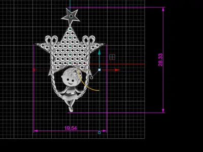 Baby Pendant 3D print model