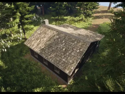 Log Cabin Low-poly 3D model