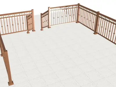 Aluminum deck railings 3D model