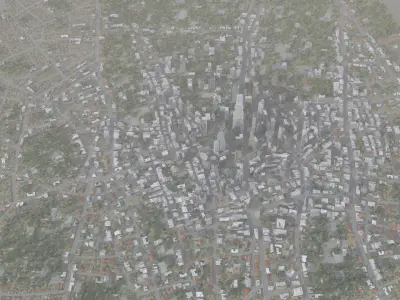 Modern VR City Low-poly 3D model