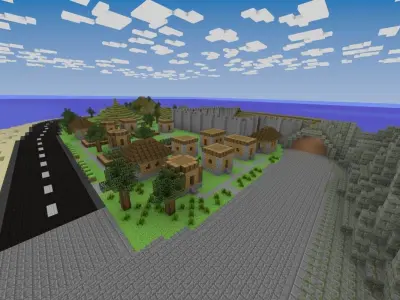 Minecraft world Low-poly 3D model