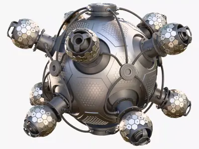 Abstract SciFi Spherical Core Hub M1 3D model