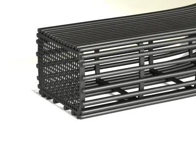 bench wavy Low-poly 3D model