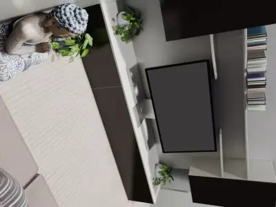 LIVING ROOM  and KITCHEN  Free 3D model