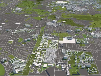 Incheon South Korea 50x50km 3D model