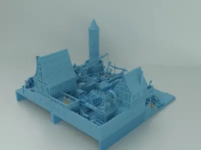 Medieval Shipyard Tabletop Terrain 3D print model