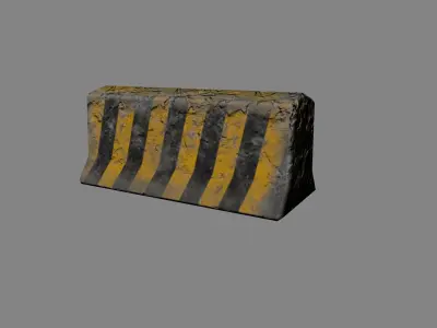 Concrete Road Block Gameready Low-poly 3D model