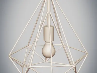 luminaire dining table or outside with detailed 60wlamps 3D model