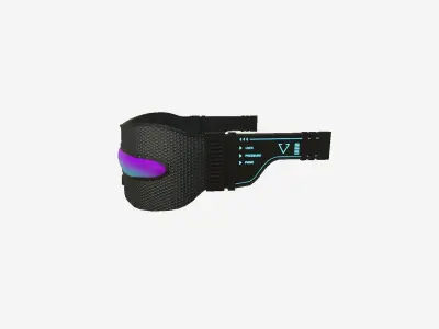 SciFi Glasses I07 Black Purple - Character Design Fashion Low-poly 3D model