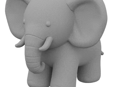 Inflatable Elephant Toy Low-poly 3D model