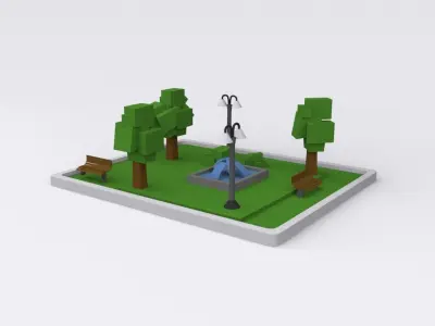 street pack Low-poly 3D model purchase