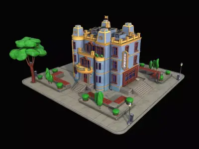 Model STYLIZED BUILDING Hotel - 1 3D model