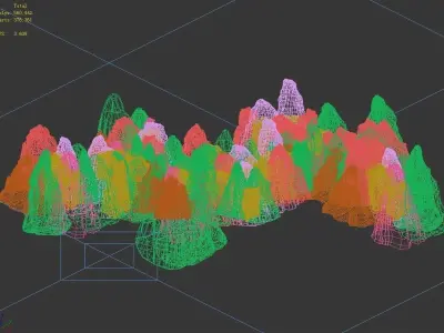 3D illustration - Cliff Stones 03 3D model