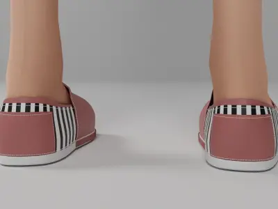 Shoes girl with backpack Free 3D model