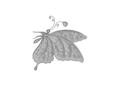 Pendant Butterfly Charm Butterfly Pendant Gold Silver  3D print model