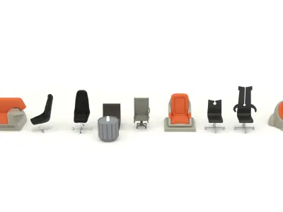 Star Wars Chair collection 1-12 scale Blackseries  3D Model Pack