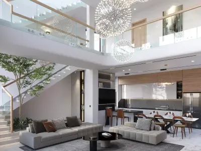 QD Living Room and Architectural 3D model